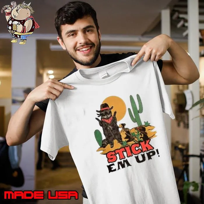 Raccoon cowboy stick em up s Unisex