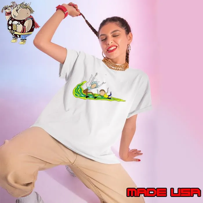 Rick And Morty Funny Nike Logo s Ladies tee