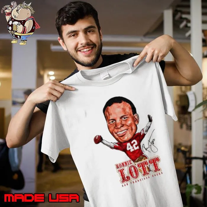 Ronnie Lott San Francisco 49ers cartoon signature s Unisex