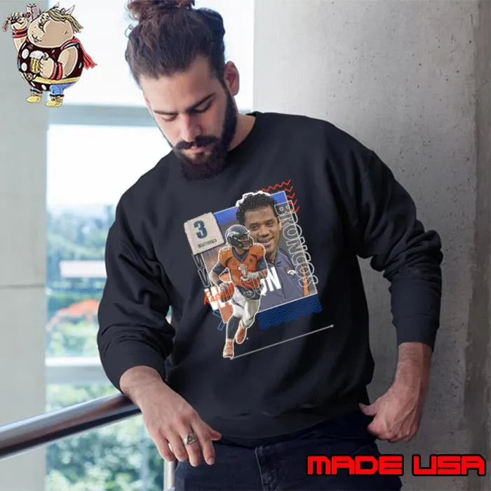 Russell Wilson American football quarterback for the Denver Broncos T-Shirt Sweatshirt