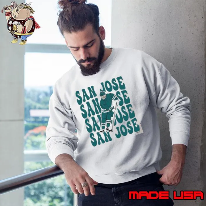 San Jose Sharks NHL ice hockey player cartoon shirt