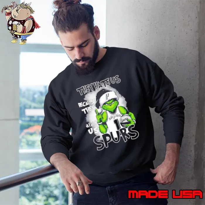 Santa Grinch They Hate Us Because They Ain’t San Antonio Spurs Christmas Shirt