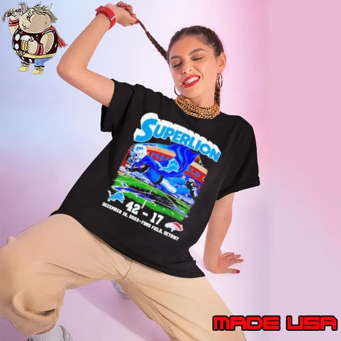 Superlion Detroit Lions 42 17 Denver Broncos December 16 2023 s Ladies tee