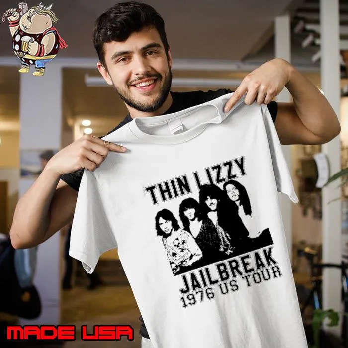 Thin Lizzy jailbreak 1976 us tour Tour Band Guitar album show T-Shirt Unisex