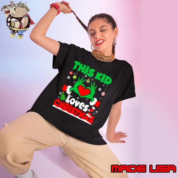 This Kid Loves Christmas Hand Grinch Toddler T-Shirt