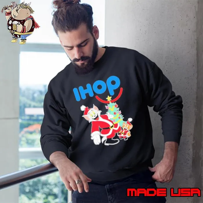 Tom And Jerry Hat Santa Ihop Tree Merry Christmas Shirt Sweatshirt
