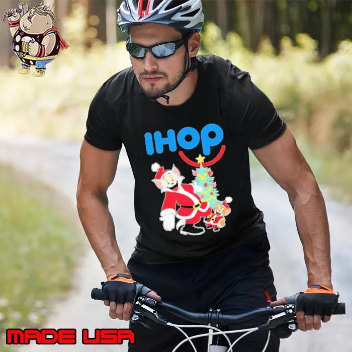 Tom And Jerry Hat Santa Ihop Tree Merry Christmas Shirt Unisex