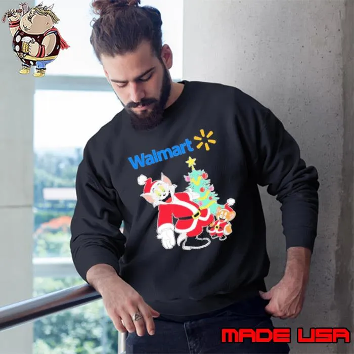 Tom And Jerry Hat Santa Walmart Tree Merry Christmas Shirt Sweatshirt