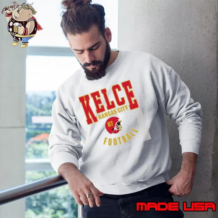 Travis Kelce Kansas City Chiefs football helmet logo retro s Sweatshirt