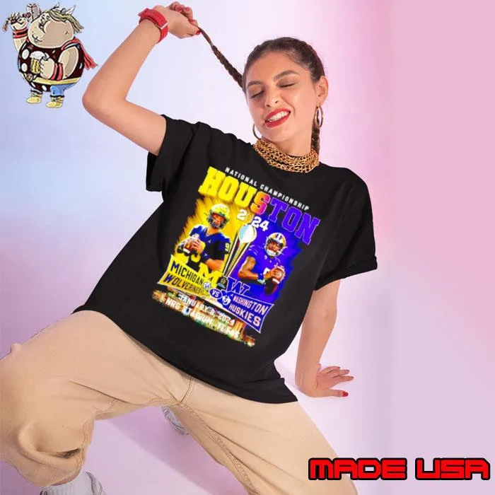 Awesome michigan Wolverines vs Washington Huskies National Championship 2024 NRG stadium Texas s Ladies tee