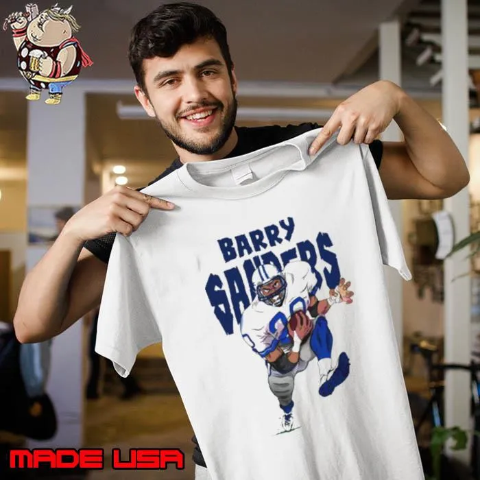 Barry Sanders Detroit Lions football player cartoon s Unisex