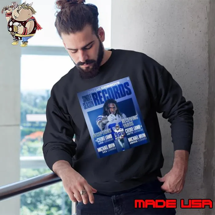 Ceedee Lamb Dallas Cowboys 1671 Receiving Yards 2023 Single Season Shirt Sweatshirt