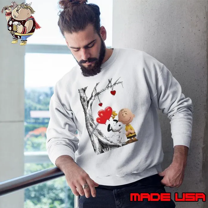 Charlie Brown Snoopy Happy Valentine Tree heart Love s Sweatshirt