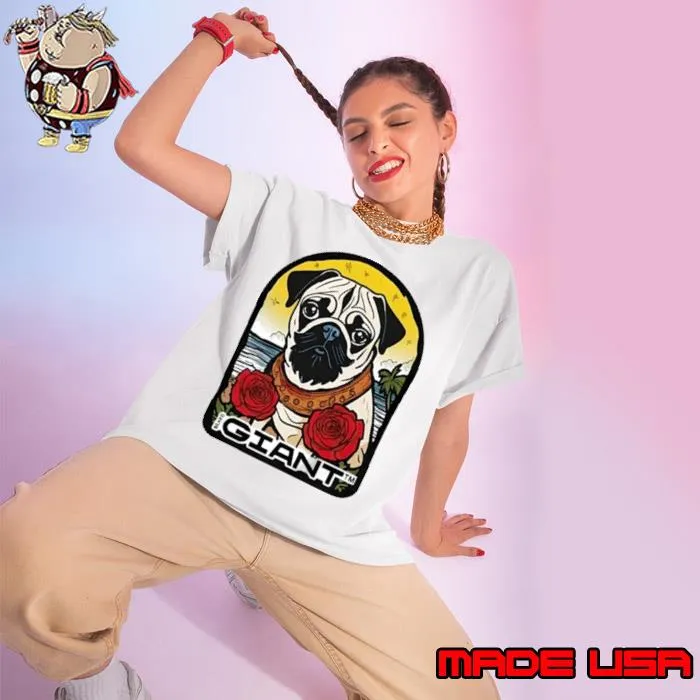 Giant Beard Pug Shirt Ladies tee