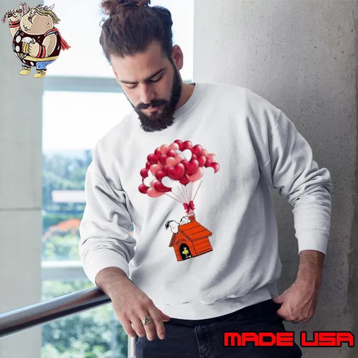 Heart Balloon Snoopy Woodstock Happy Valentine Day s Sweatshirt