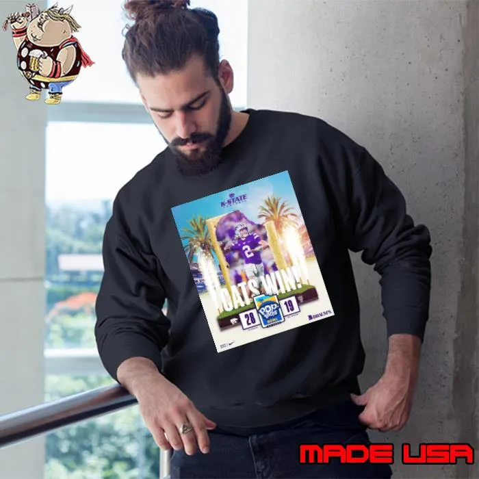 Kansas State Wildcats Win 28 19 NC State Football 2023 Pop Tarts Bowl Champions Final Score Shirt Sweatshirt