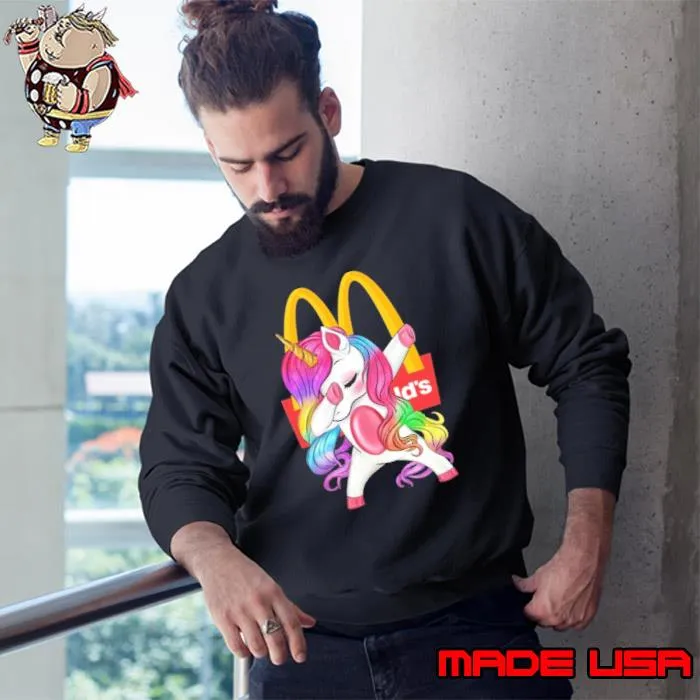 McDonald's Sonic unicorn girl dabbing shirt
