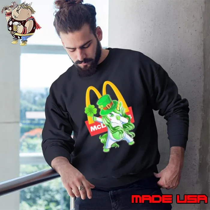 McDonald's unicorn dabbing lucky st patrick day shirt