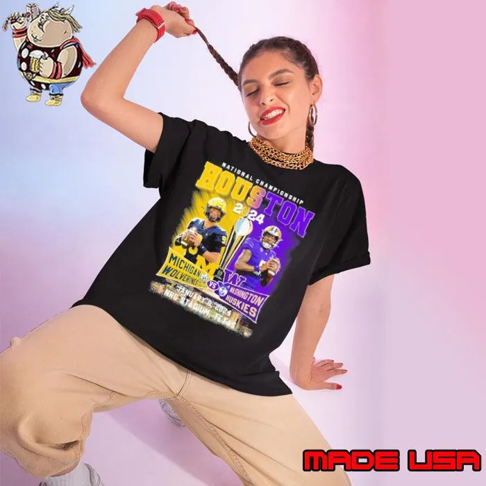 Michigan Wolverines vs Washington Huskies National Championship Houston 2024 s Ladies tee