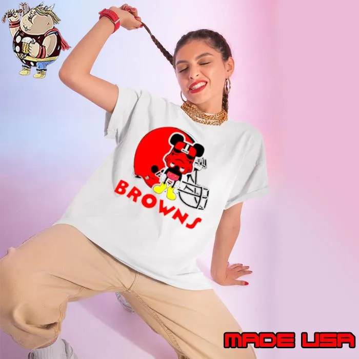 Mickey Mouse Stormtrooper Cleveland Browns Football s Ladies tee