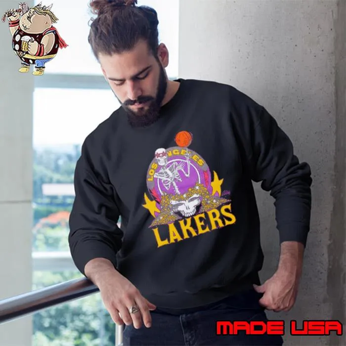 NBA x Grateful Dead x Lakers Skull Shirt