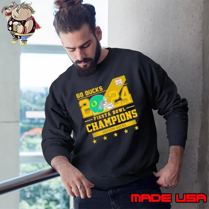 Oregon Ducks Football Go Ducks 2024 Fiesta Bowl Champions Helmet Shirt