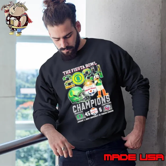 Oregon Ducks Mascot The Fiesta Bowl 2024 Champions Shirt Sweatshirt