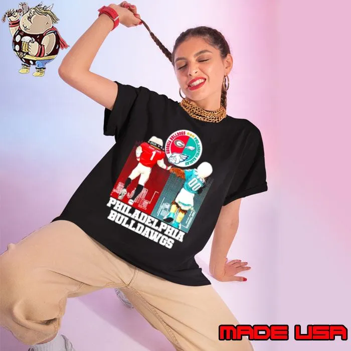 Philadelphia Bulldogs Georgia Bulldogs and Philadelphia Eagles Mascot Logo World Champs 2024 Shirt Ladies tee