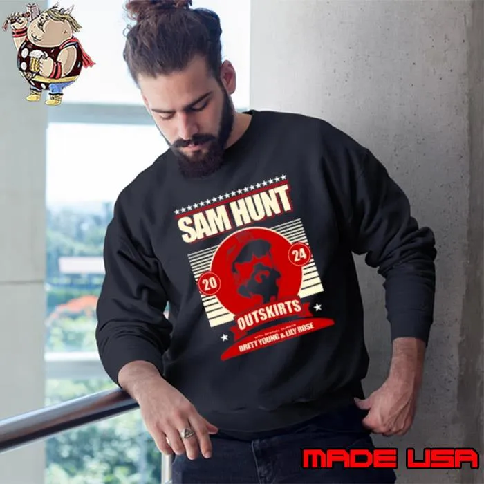 Sam Hunt 2024 Outskirts Tour Brett Young & Lily Rose Shirt Sweatshirt
