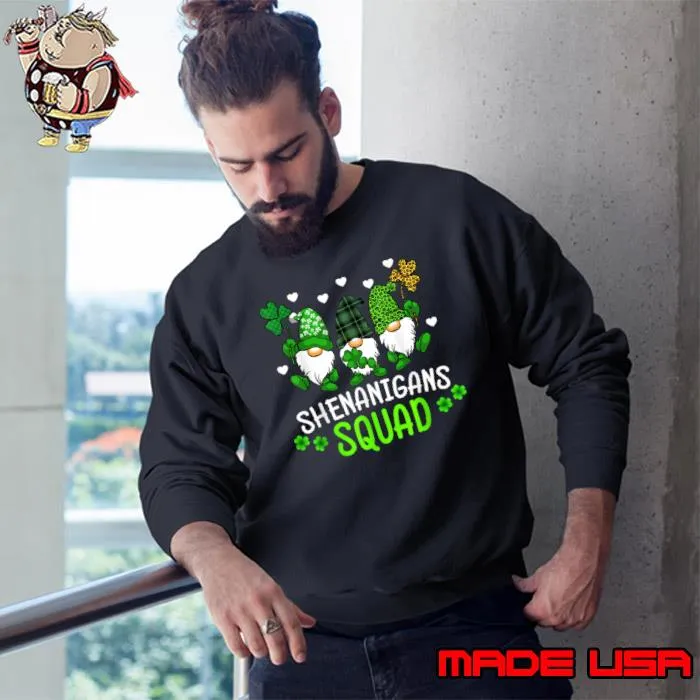 Shenanigans Squad St Patricks Day Gnomes Green Proud Irish T Shirt