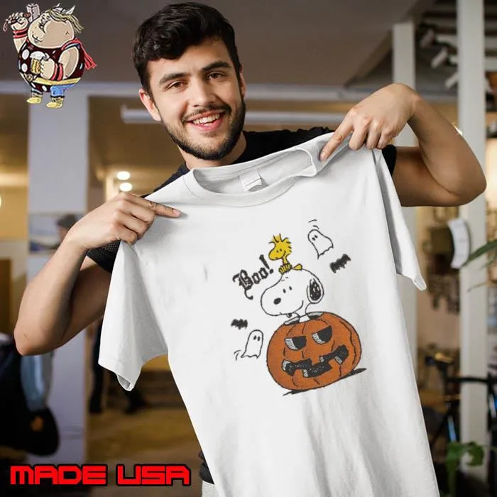 Snoopy Halloween Shirt Boo Ghost With Pumpkin Shirt
