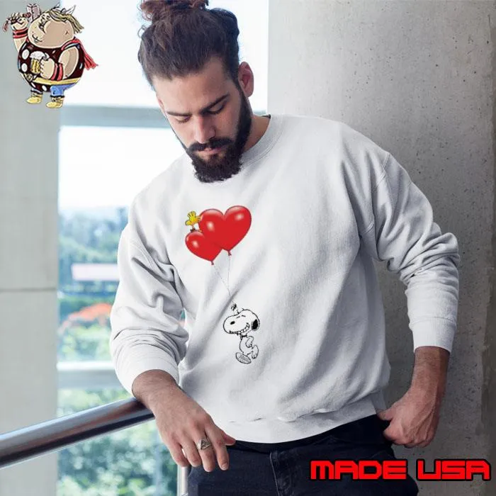 Snoopy Woodstock Happy Valentine Balloon heart s Sweatshirt