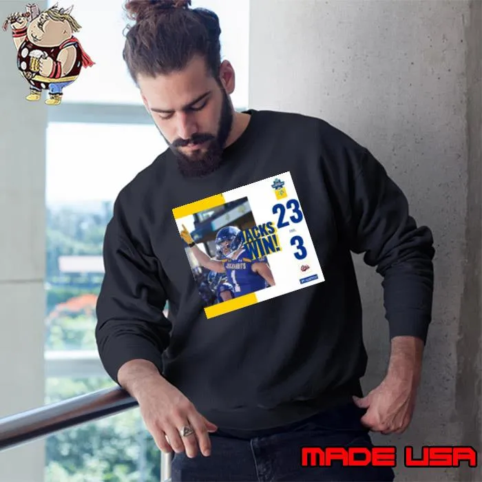 South Dakota State Jackrabbits Win 23 3 Montana Grizzlies 2023 FCS Division I Football National Champions Final Score Shirt Sweatshirt