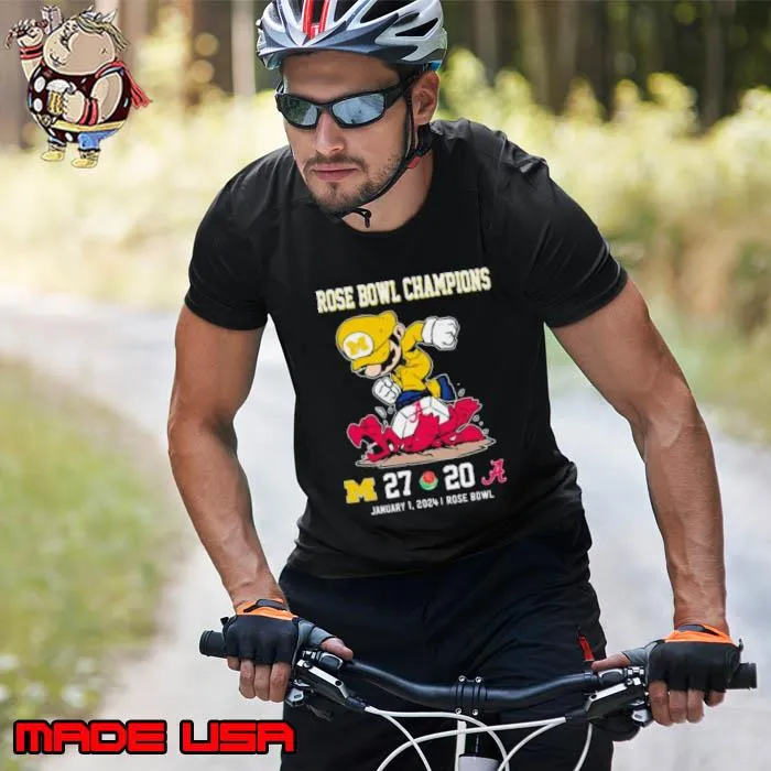 Super Mario Michigan Wolverines Stomp On Alabama Crimson Tide Rose Bowl Champions shirt