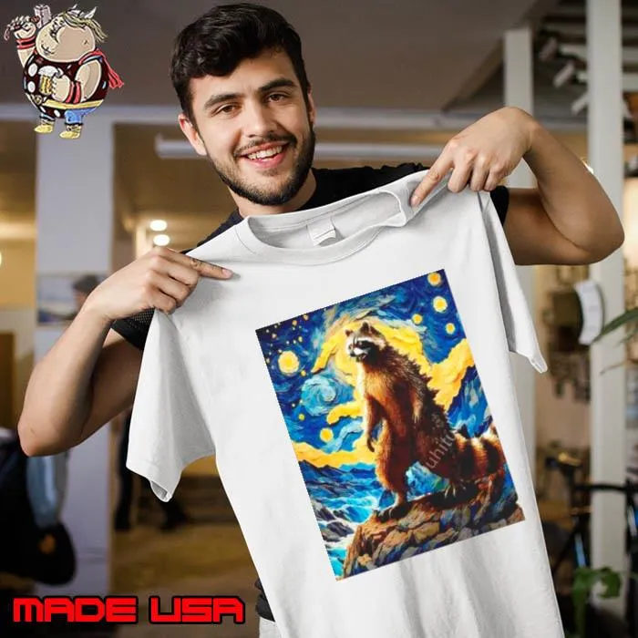 Trashzilla Japanese Monster Kaiju in Van Gogh Starry Night s Unisex