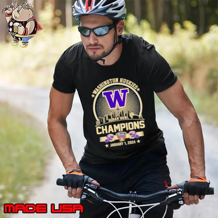 Washington Huskies Champions 2024 Sugar Bowl City Skyline Shirt Unisex