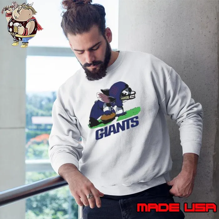 Angry Stitch Character Player New York Giants Football Logo Shirt