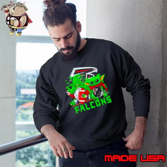 Atlanta Falcons Baby Yoda Happy St.Patrick’s Day Shamrock s Sweatshirt