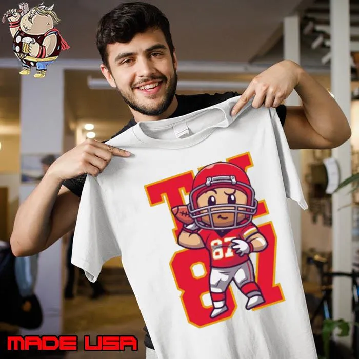 Cartoon Travis Kelce Playing Football s Unisex