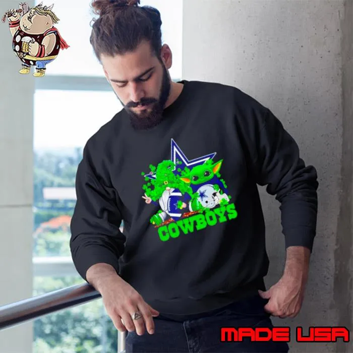 Dallas Cowboys Baby Yoda Happy St.Patrick’s Day Shamrock s Sweatshirt