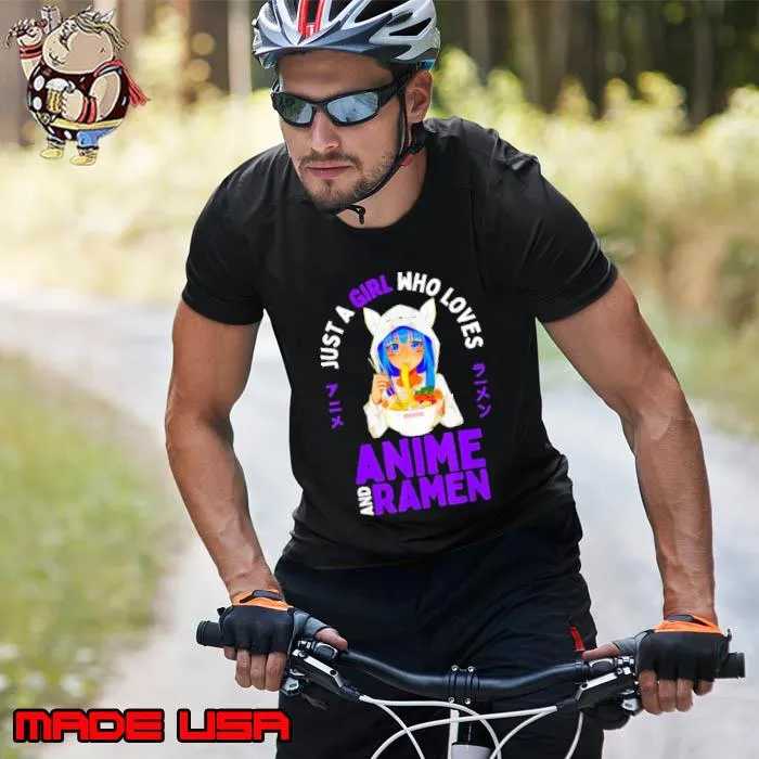Funny just A Girl Who Loves Anime And Ramen Women Shirt Unisex