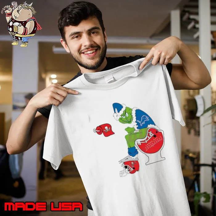 Grinch Detroit Lions Toilet Tampa Bay Buccaneers Football 2023 2024 Playoffs Shirt Unisex