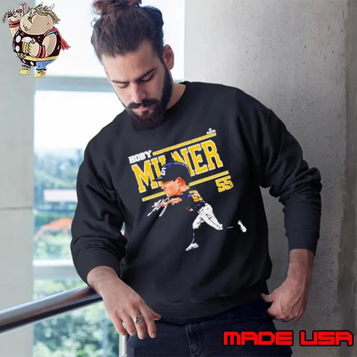 Hoby Milner Milwaukee cartoon baseball signature s Sweatshirt