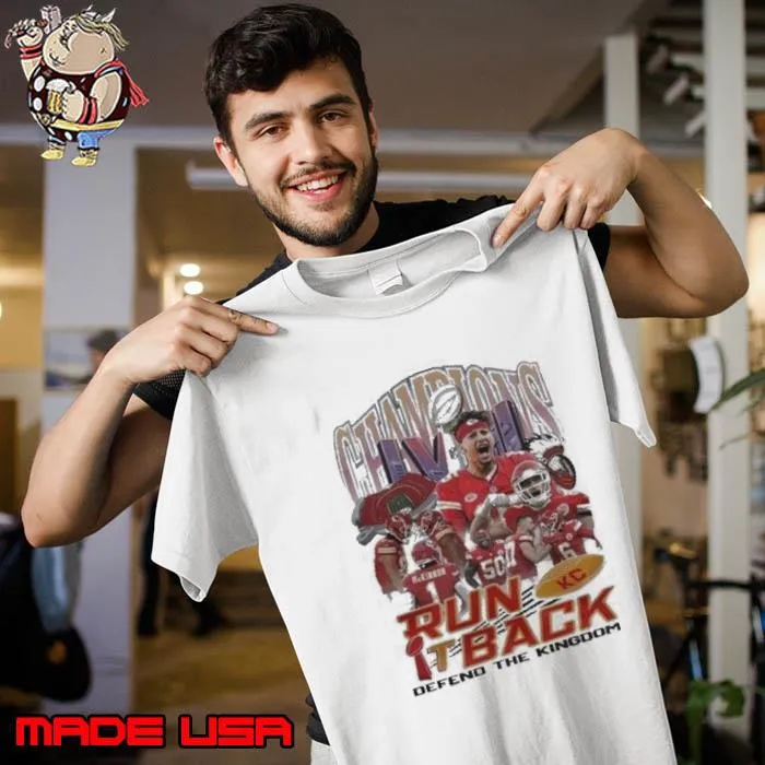 Kansas City Chiefs Super Bowl LVIII Champions Run It Back Defend The Kingdom Shirt Unisex