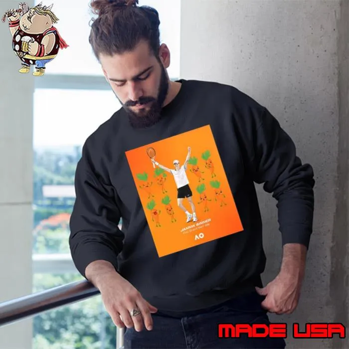 Keep Calm And Carrot On Jannik Sinner Aus Open First Grand Slam Title Aus Open 2024 Shirt Sweatshirt