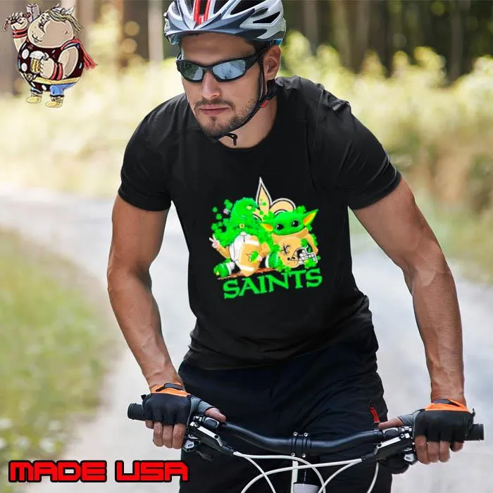 New Orleans Saints Baby Yoda Happy St.Patrick’s Day Shamrock s Unisex