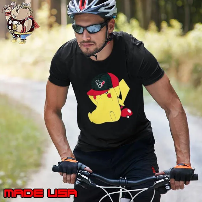 Pikachu Wear The Hat Houston Texans Football Logo shirts Unisex