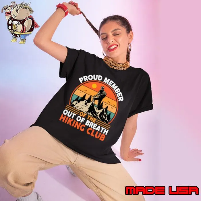 Proud member of the out of breath hiking club mountain vintage sunset T-Shirt Ladies tee
