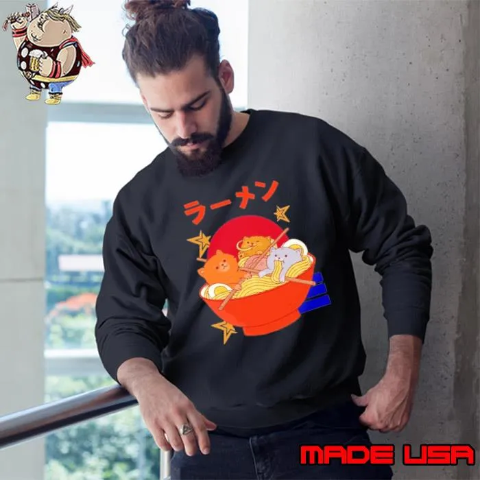 Ramen Cats Blood Moon Japanese Food Shirt Sweatshirt
