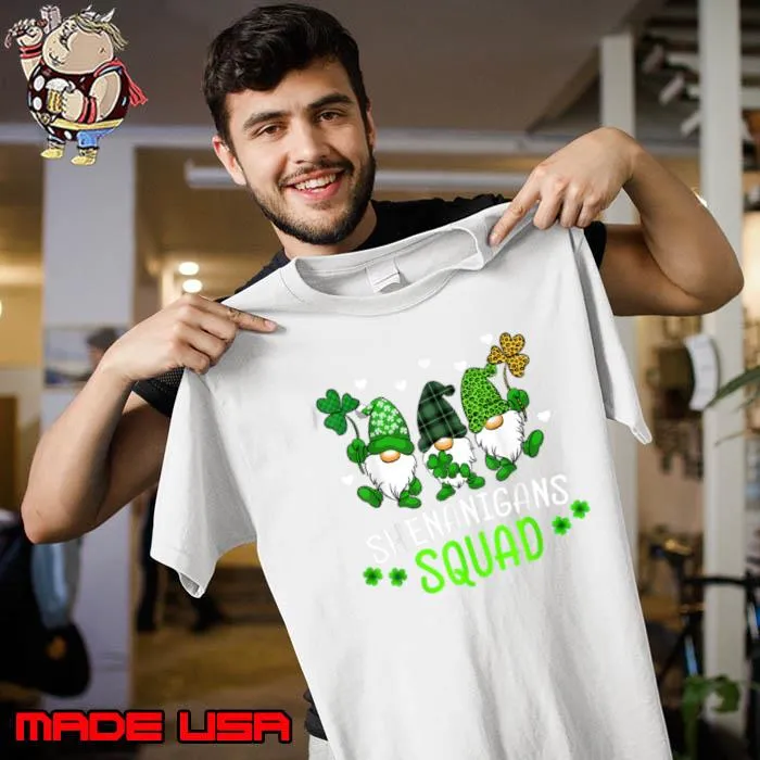 Shenanigans Squad St Patricks Day Gnomes Green Proud Irish Shirt